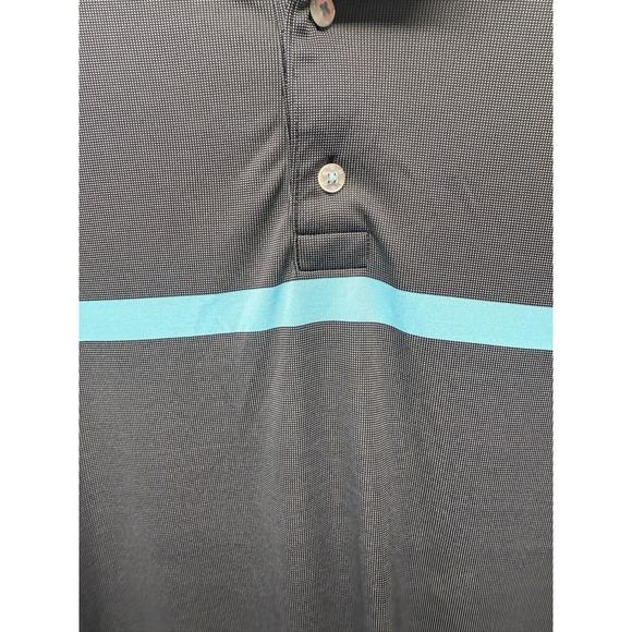 FJ FootJoy Polo Golf Shirt Short Sleeves‎ Dark Gray Turquoise Men's L #42 - Picture 3 of 7